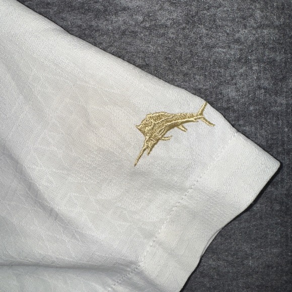 Cleveland Guardians Tommy Bahama 100% Silk Pitchers Paradiso Camp Shirt Sz S NEW - Picture 4 of 13